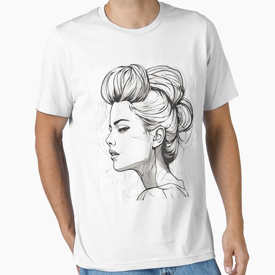 Monochrome Mastery: Abstract Portrait Line Art in Black & White - Rolanda by BPMagic