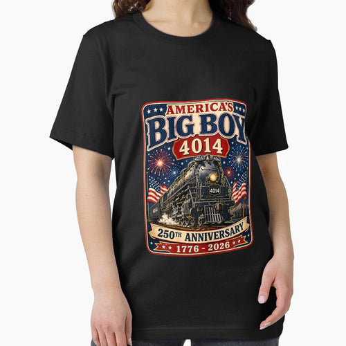250th Anniversary USA Big Boy 4014 Train Vintage US Flag Tee by FrankIsabel