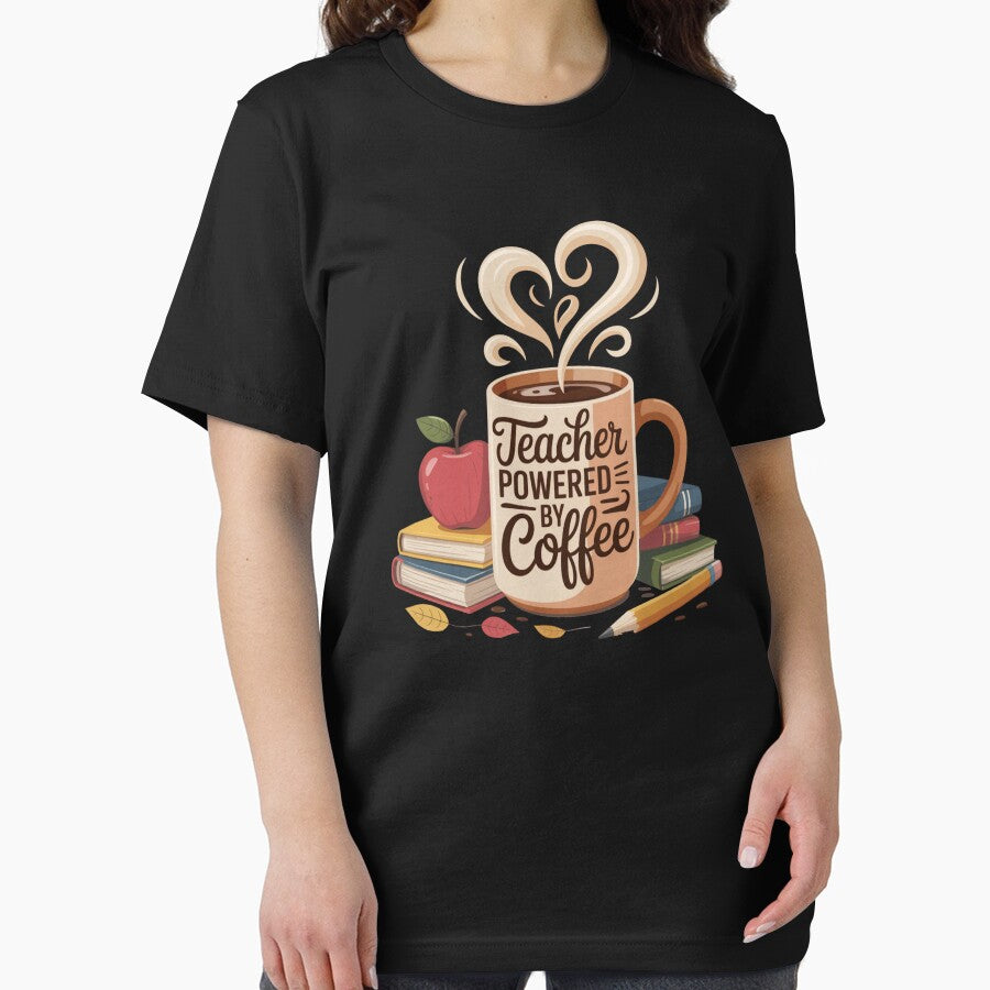 Teacher Powered by Coffee Funny Teacher Coffee Lover by Nzgiftsandmore