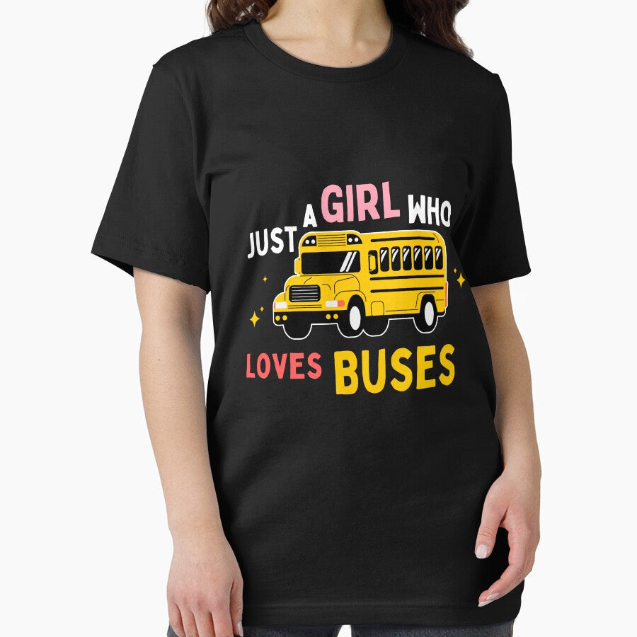 Kids School Bus Costume Just a Girl who loves Buses School Buses T-Shirt by demiano-shirt
