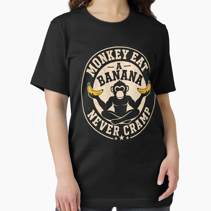 Monkey Never Cramps Shirt, Funny Baseball Meme Tee, Sarcastic Sports Humor T-shirt, Athlete Gift For Him, Monkey Eat Banana Meme by THREE LITTLE BEANS