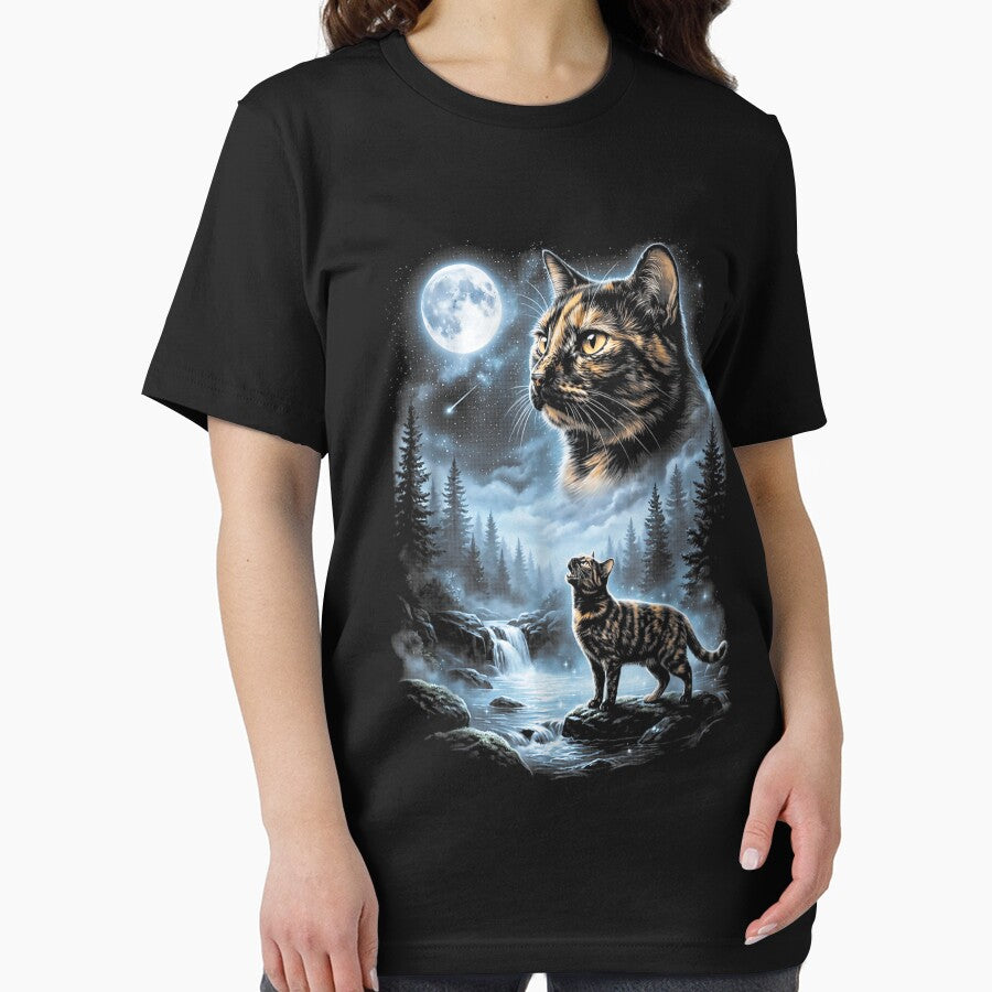 Tortoiseshell Cat Howling At The Moon 90s Retro Vintage by studiopekepeke