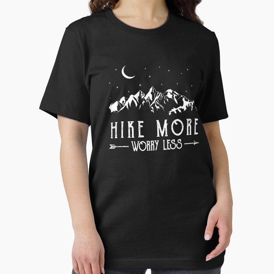 Hike More Worry Less Funny Nature Lovers Hiking Mountains by BennetJaco