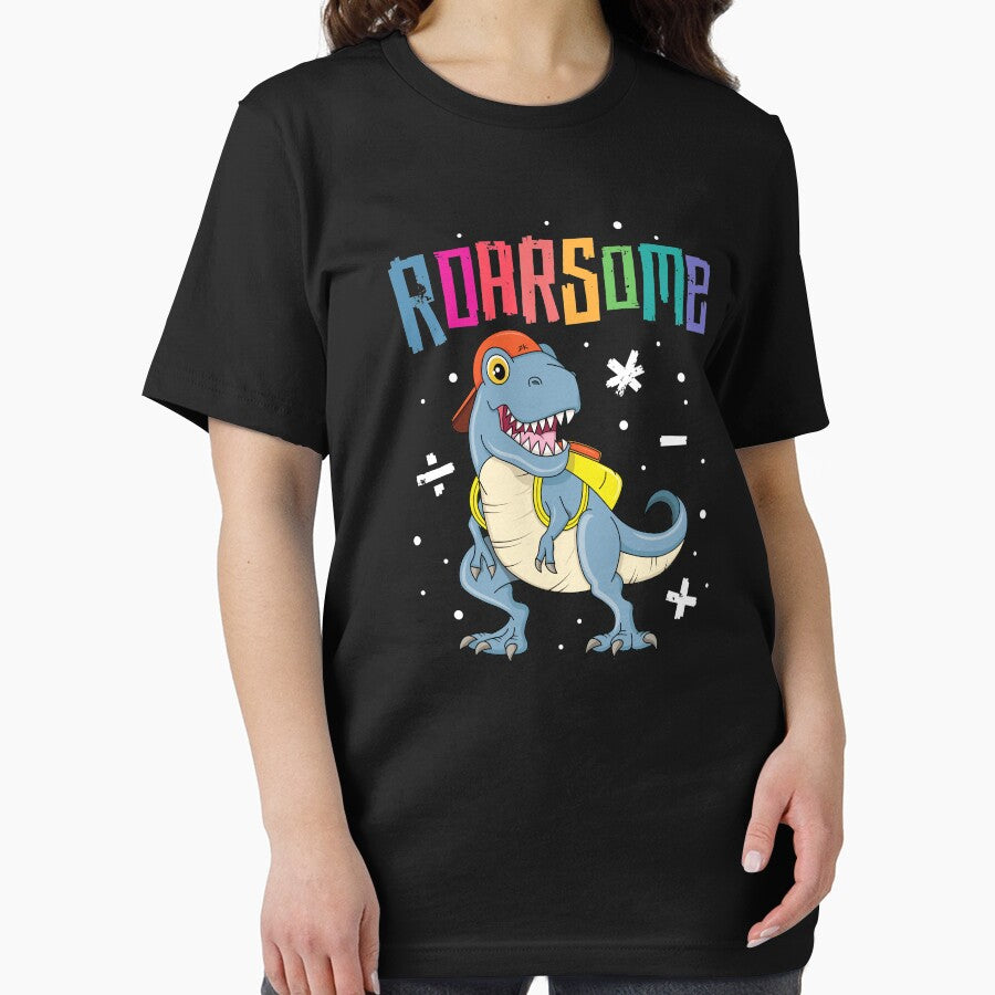 Roarsome T Rex Back to School T-Shirt Kids Boys Dinosaur by 14thFloor