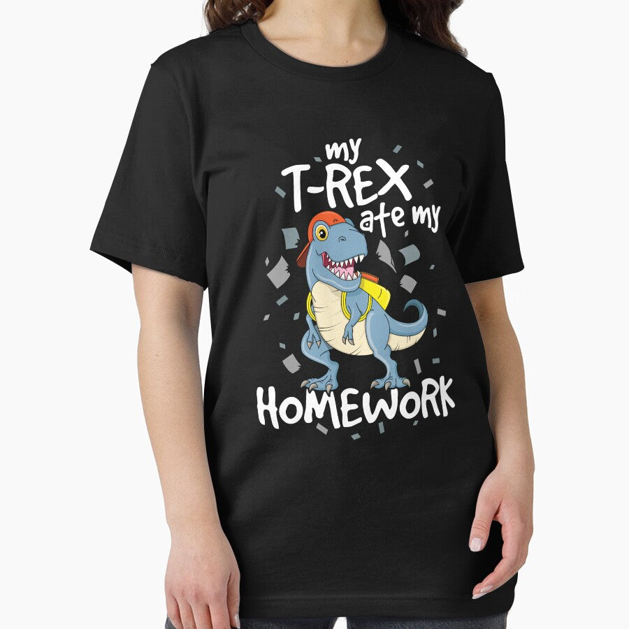 My T-Rex Ate My Homework T-Shirt Teacher Dinosaur School by 14thFloor