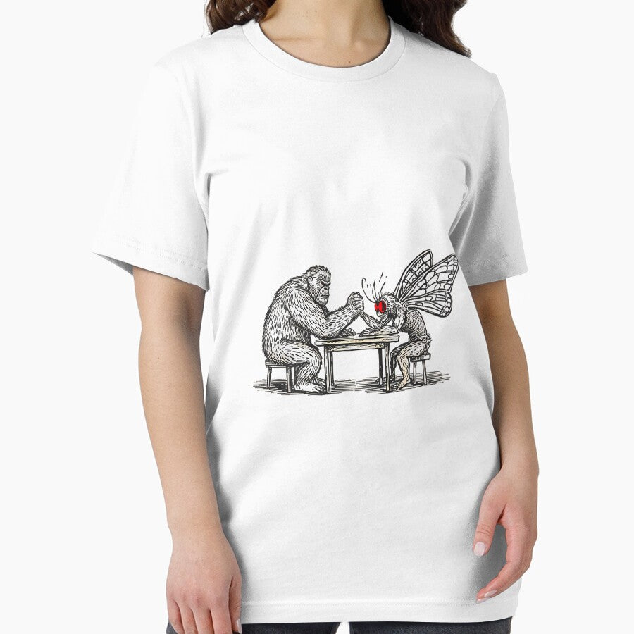 Bigfoot vs Mothman Funny Cryptid Arm Wrestling for Men Women by mjohnson9