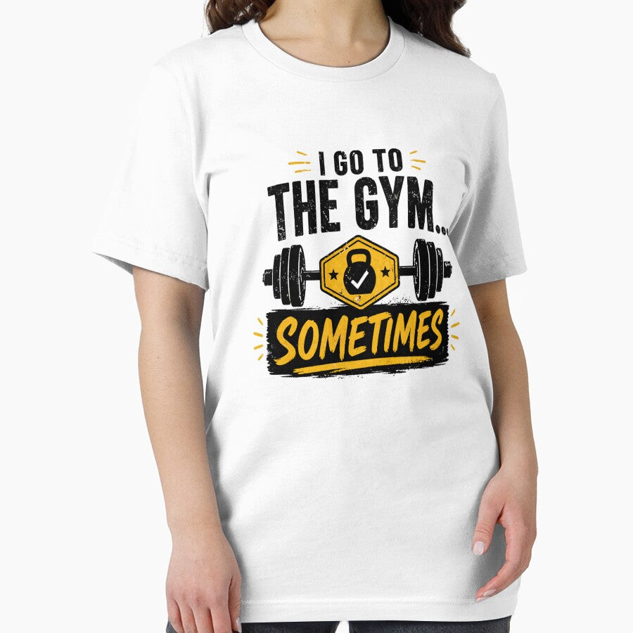 I Go To The Gym Sometimes Funny Fitness T-Shirt Gym Humor Workout Tee by fadouades