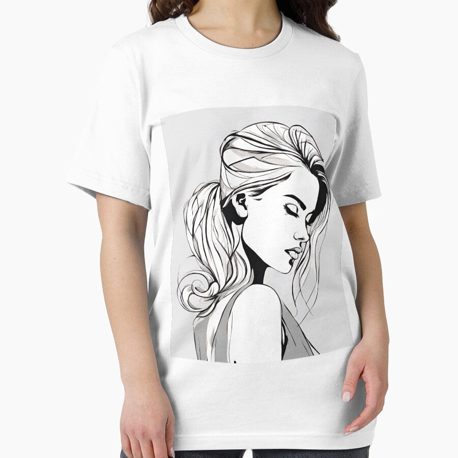 Monochrome Mastery: Abstract Portrait Line Art in Black & White - Robin by BPMagic