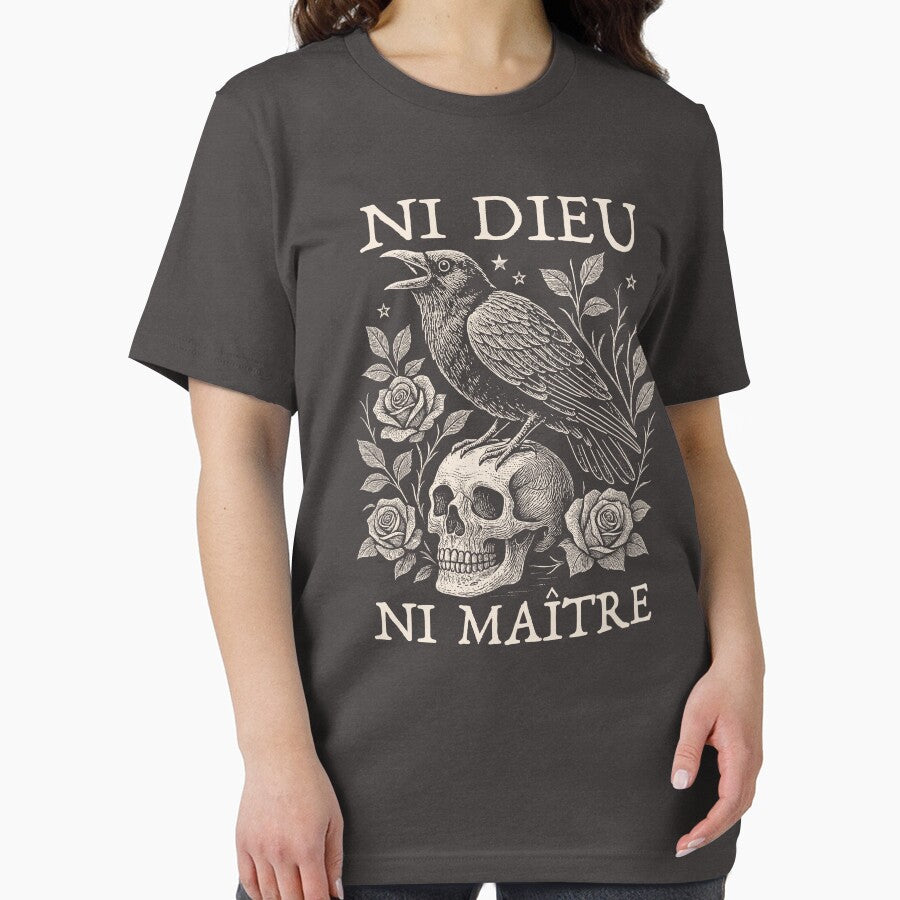 Ni Dieu Ni Maître - Floral Crow Skull by Beanster-nl
