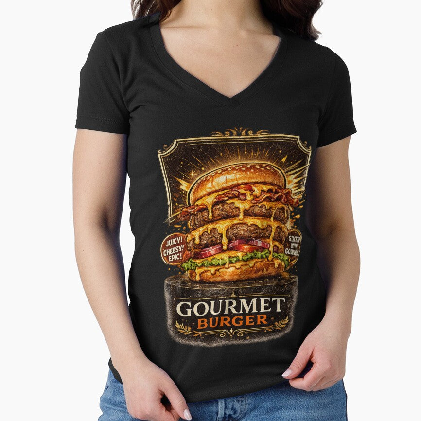 Gourmet Burger: Luxury Excellence Stacked Cheeseburger Premium by irfanshikh