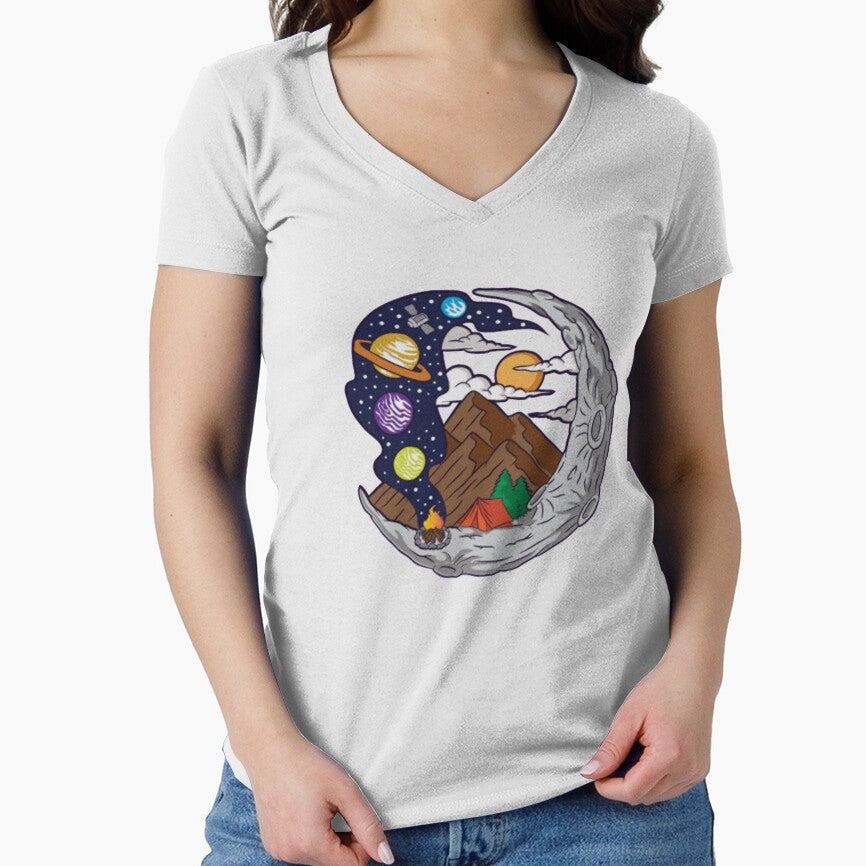 Moon Camping Fascination Universe Planets Shirt by Clavitaps
