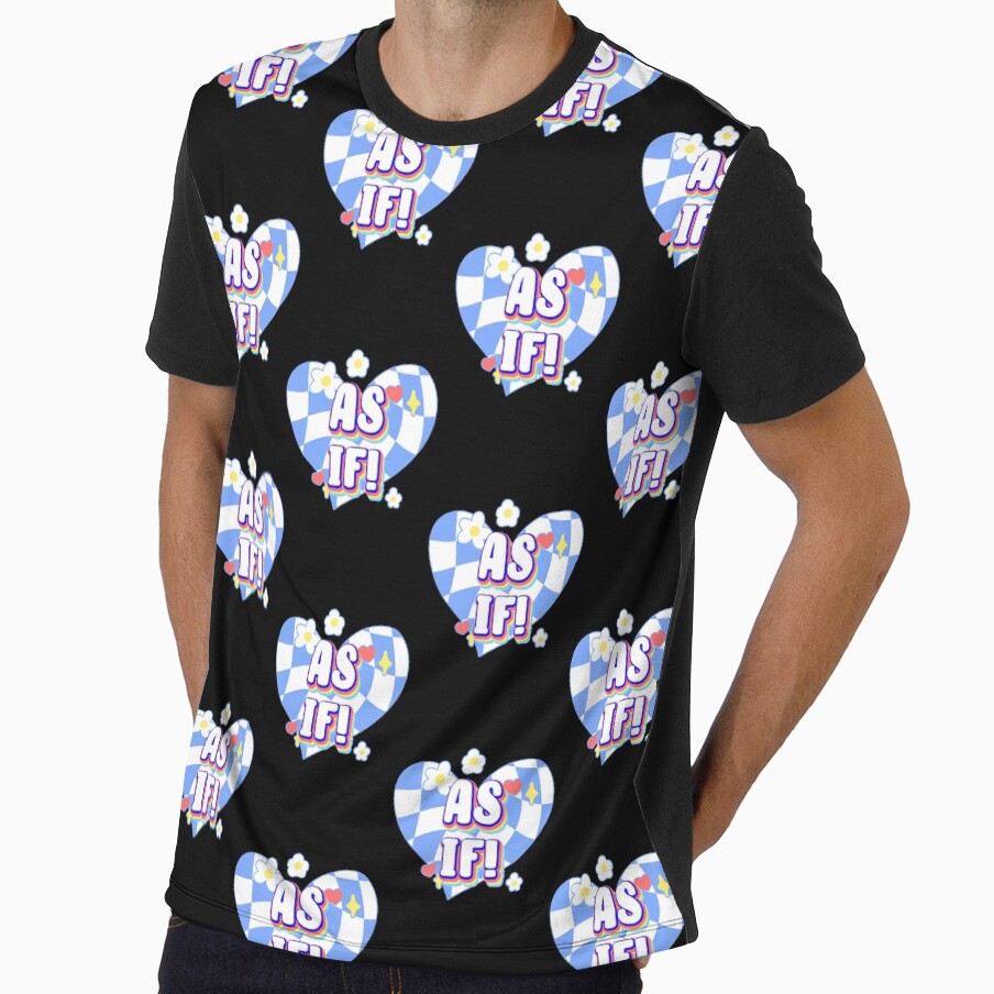 As If! Retro 90s Y2K Slang Quotes Twisted / Warp Checkered Box Pattern Heart by Annisa Yuwanda