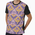 Whimsigoth butterfly florals -  yellow ochre and purple pattern smaller by tanyadistudio