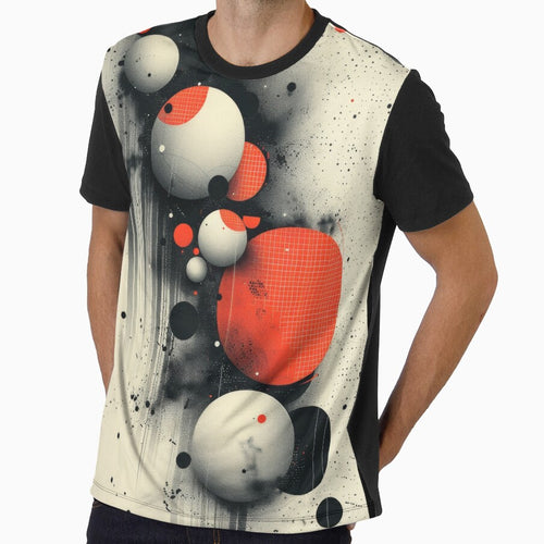 Abstract Red And White Circles In Space by ML-Media