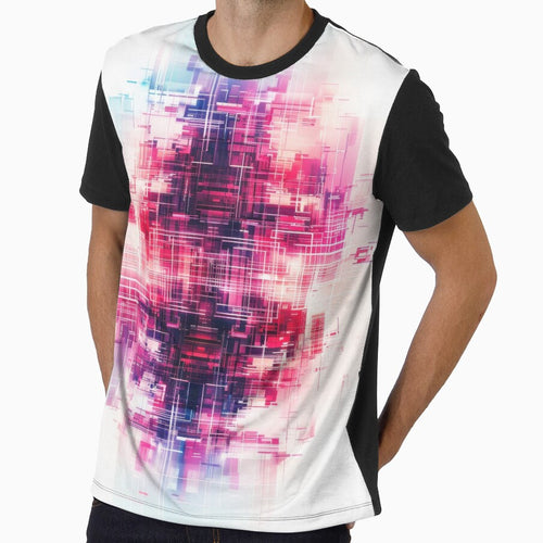 Abstract Geometric Neon Design in Pink and Blue by ML-Media