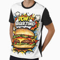 POW Burger Time: Comic Book Style Cheeseburger Pop Art Retro Explosion by irfanshikh