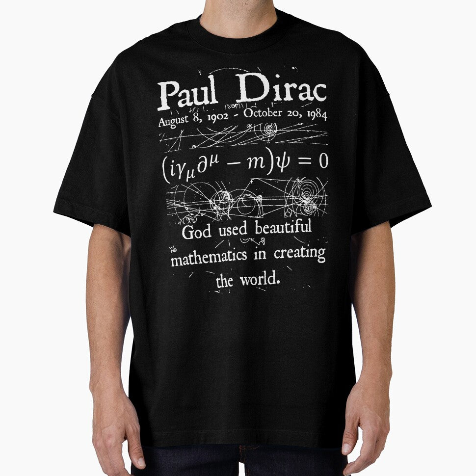 Nerdy Vintage Paul Dirac God Used Beautiful Mathematics in Creating the World Quote Physics Science Teacher White Text by MathWare MathClips