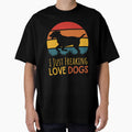 Retro Sunset I Just Freaking Love Dogs by Echo Dusk
