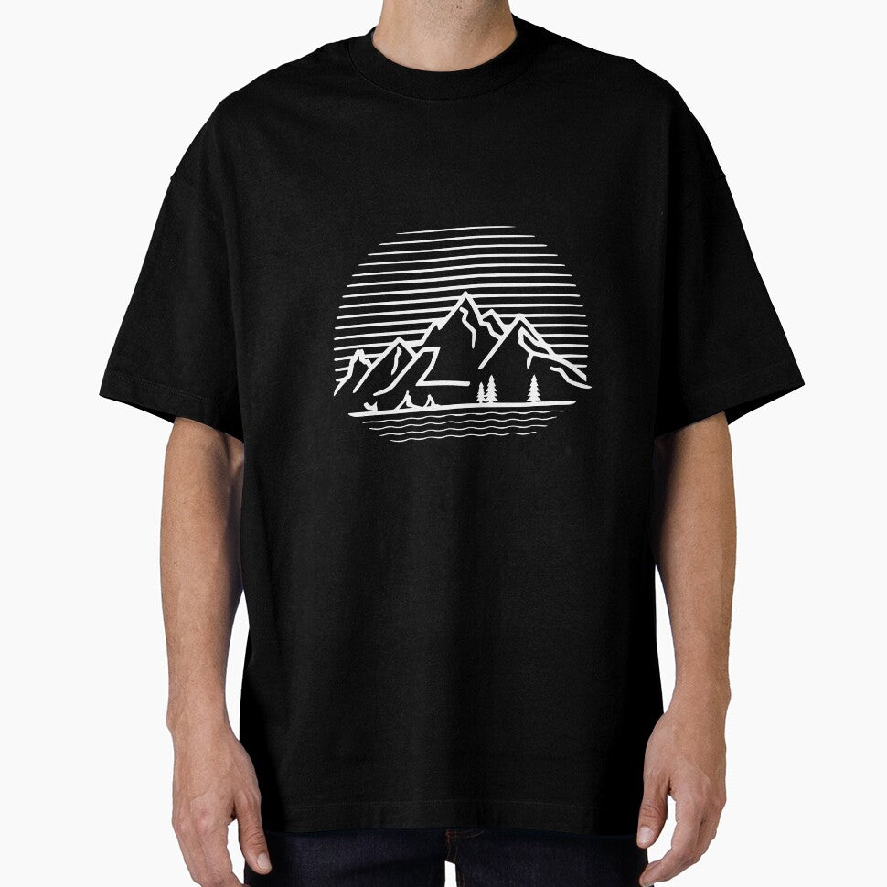 Simple design of mountain and sky by sunlight-tshirt