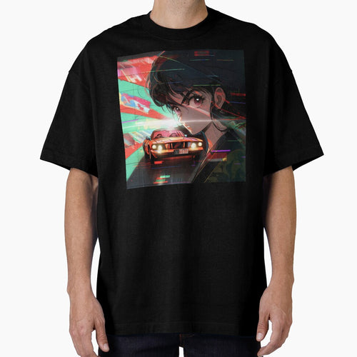 80s Anime Retro Girl Car Japanese Aesthetic by glasseskyodai