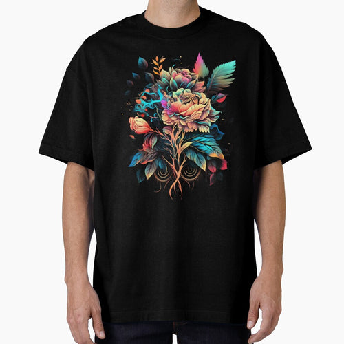 A Whimsical Floral Design Bursting with Color Eye-Catching Psychedelic Art by digitaldreamHD