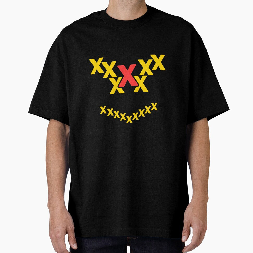 Grunge Edgy Cross Eyed Smile Face Graphic by Kitishop