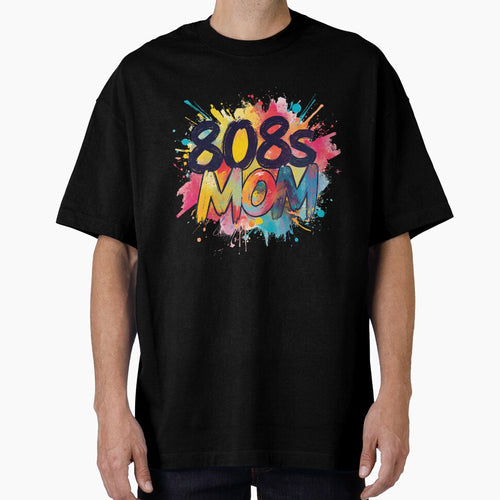 808s Mom Colorful Paint Splatter Retro Typography by THE KAALI