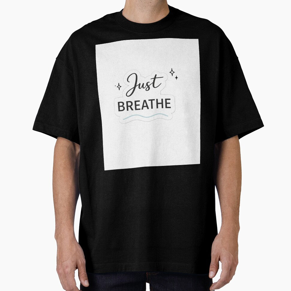 Just Breathe – Minimal Aesthetic Motivational Sticker | Mindfulness Quote Design by Lovestickerco