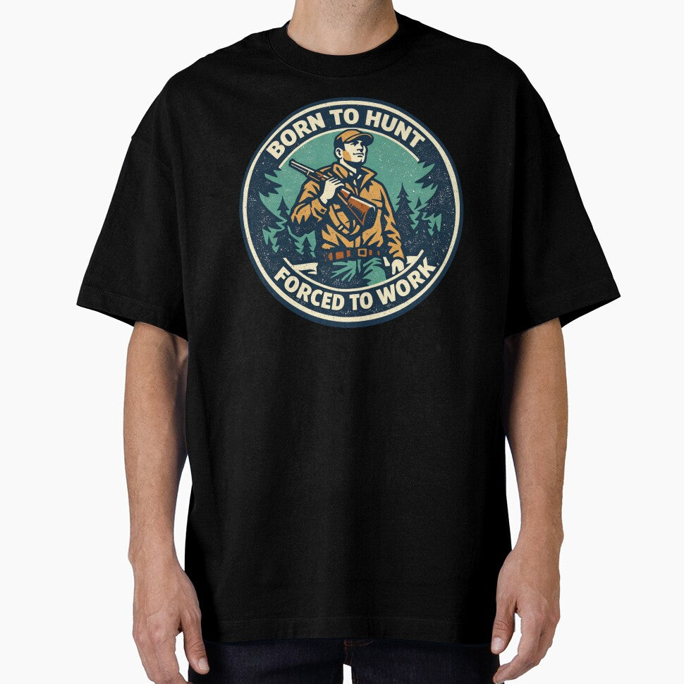 Born to Hunt Forced to Work Sticker | Vintage Hunting Design | Hunter Gift | Retro Outdoor Tee by Fierce Wave Supply Co.