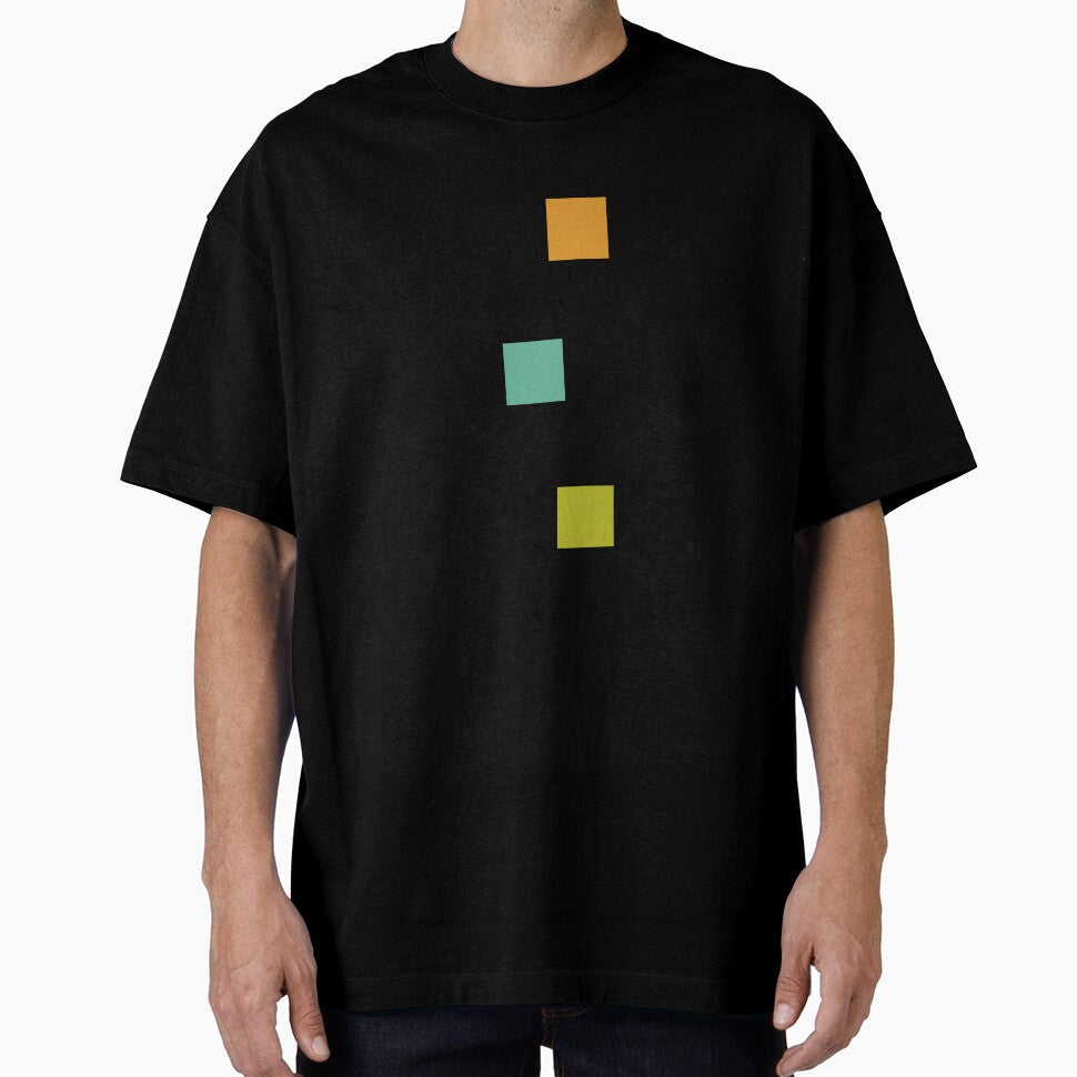 Turquise Green and Orange Squares and Lines by Orchard Berry