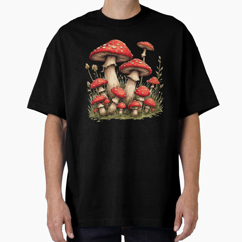 Enchanted Red Toadstools – Vintage Woodland Mushroom Illustration by Karolina’s Cozy Creations
