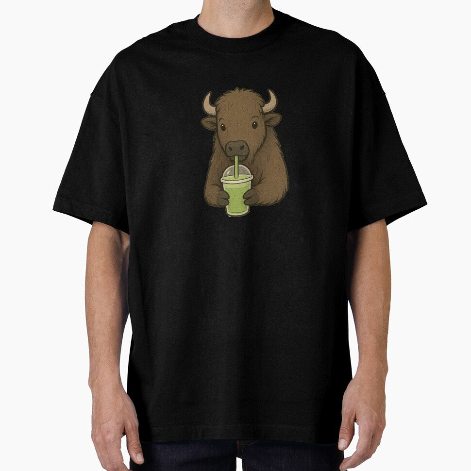 drink matcha with cute Bison by Ach&Koor