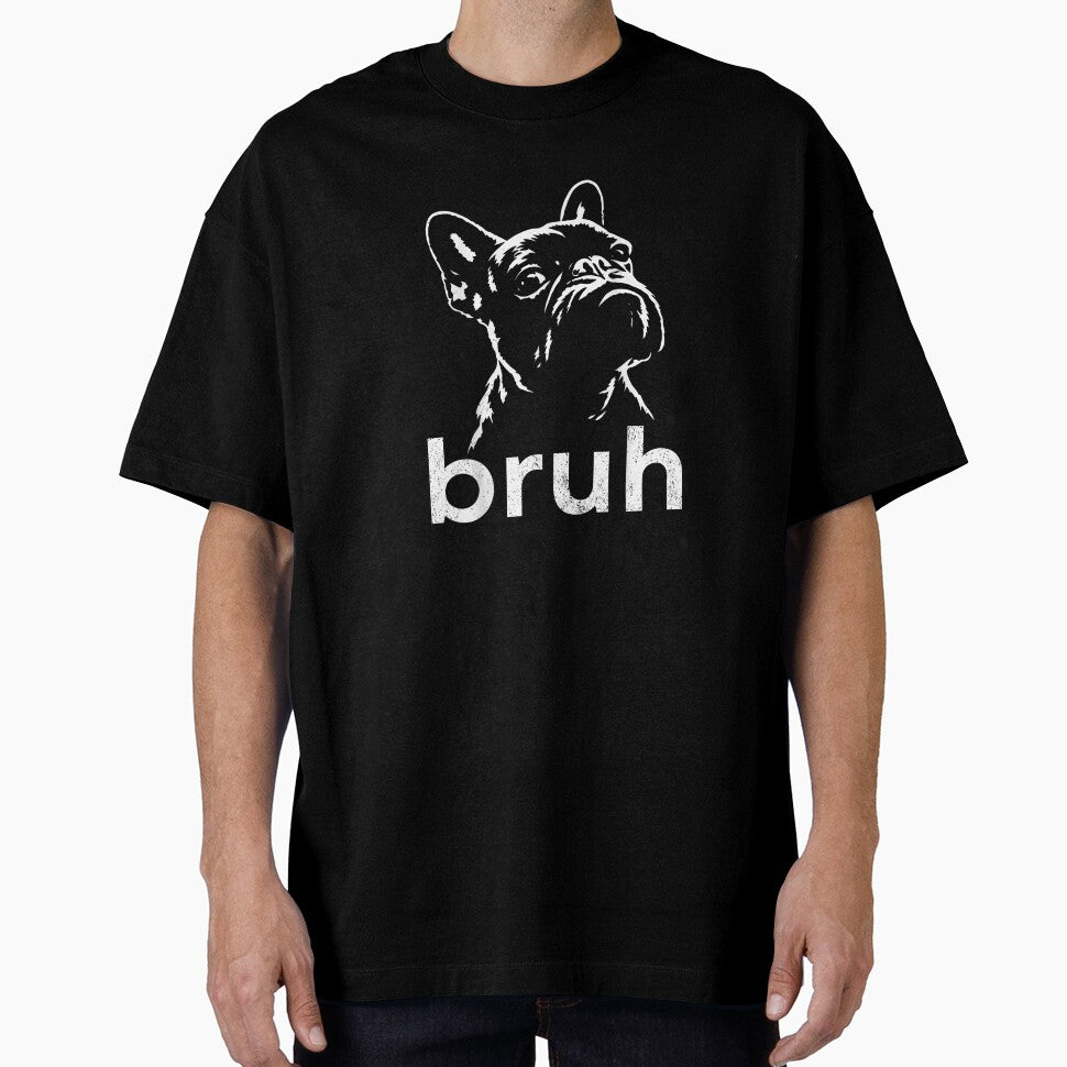 Funny French Bulldog Bruh Meme Vintage Retro Silhouette Dog Lover Gift by StanaLuis