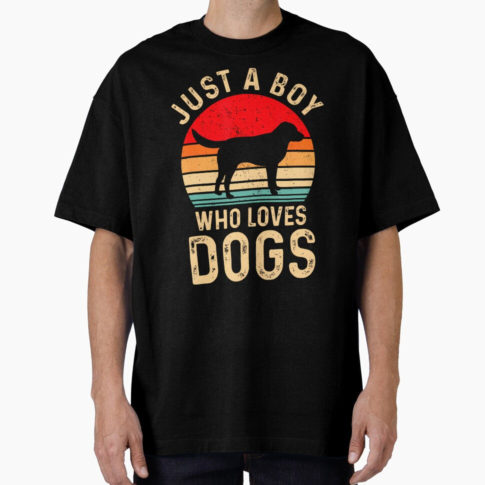 Puppy Dog Lover Boys Just A Boy Who Loves Dogs Retro by MaudeGloria