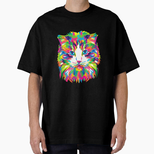 Abstract multicolored cat by Dankio