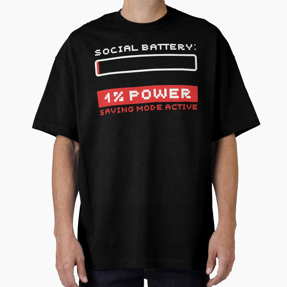 Funny Social Battery Loading Low Energy Aesthetic by CarlosOddities