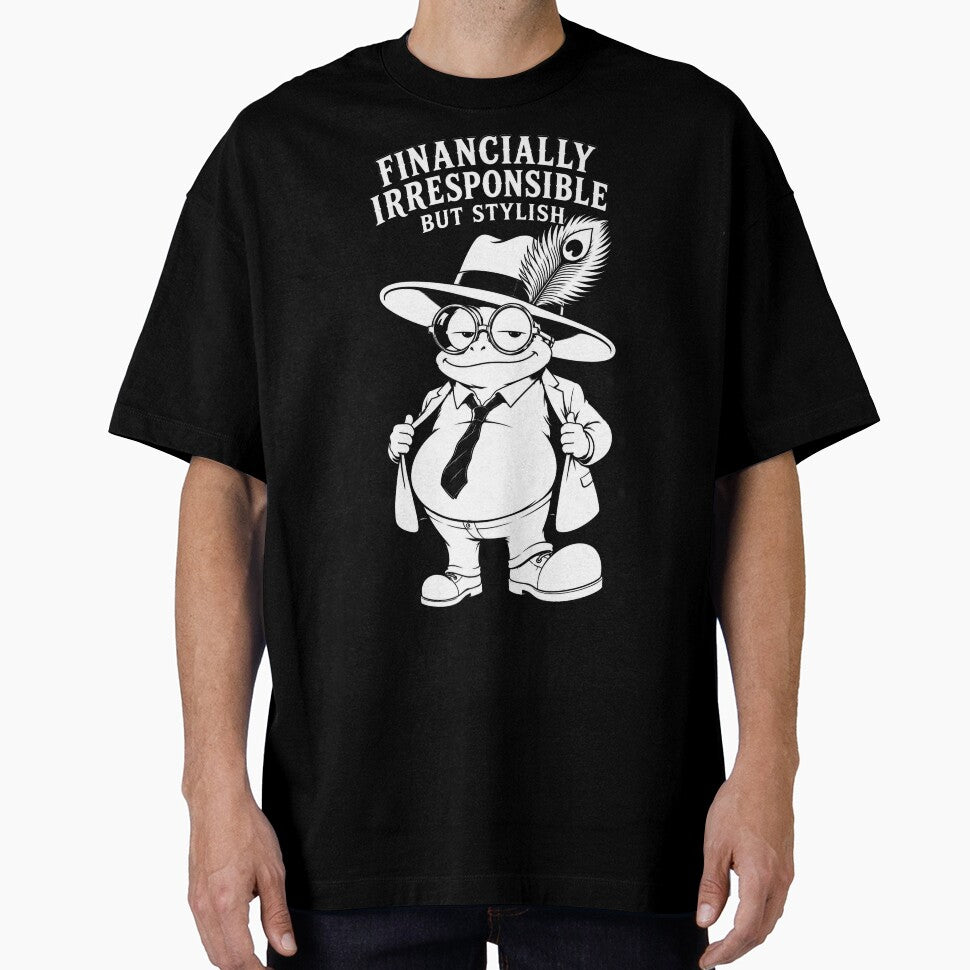 Financially Irresponsible But Stylish Frog by JustLaughCo