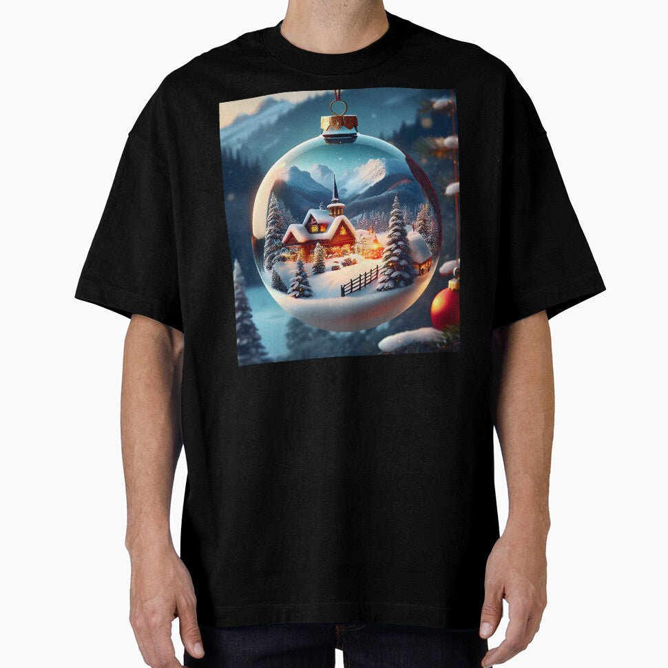 Enchanted Snowy Cabin in a Festive Christmas Ornament by CoolVisionStd