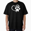 Dog Puppy Shirt - I Love Dogs Paw Print Heart Cute Women Men by OlyvieArt