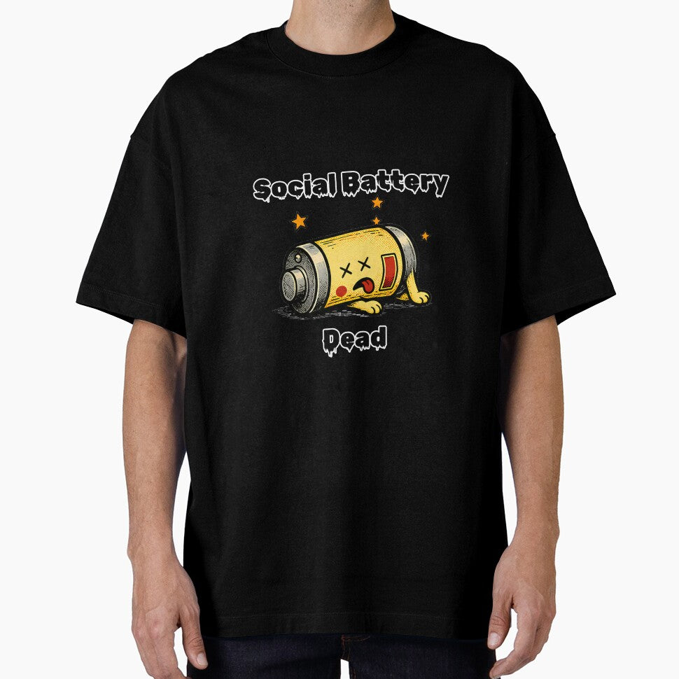 Social Battery Dead Shirt – Funny Introvert Low Energy Aesthetic Tee by DesignTeamHub