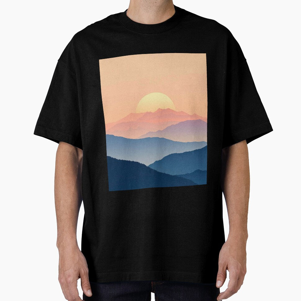 Minimalist Mountain Sunrise Landscape by FredyDesignHub