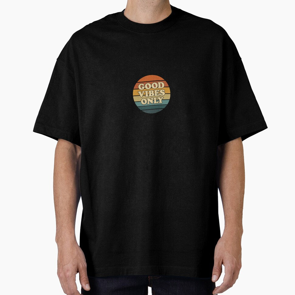 Good Vibes Only Vintage Retro Sunset T-Shirt Sticker Design by Picelmintco