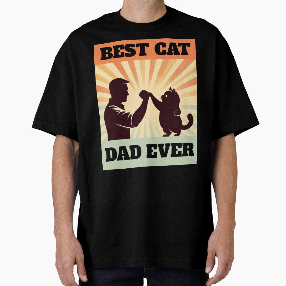 Retro Best Cat dad Ever Fistbump Design by MigNetZ