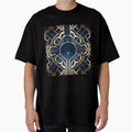 Blue Geometric Art Deco Pattern Digital Painting by CodeAndColors