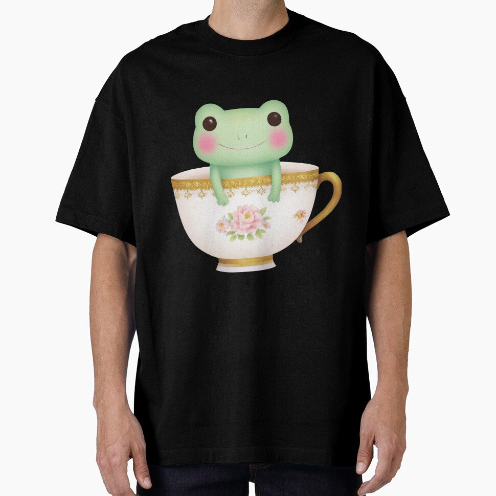 Cute Frog in Vintage Teacup Sticker by Ai Enchanted Art | Cottagecore • Whimsigoth • Aesthetic Designs
