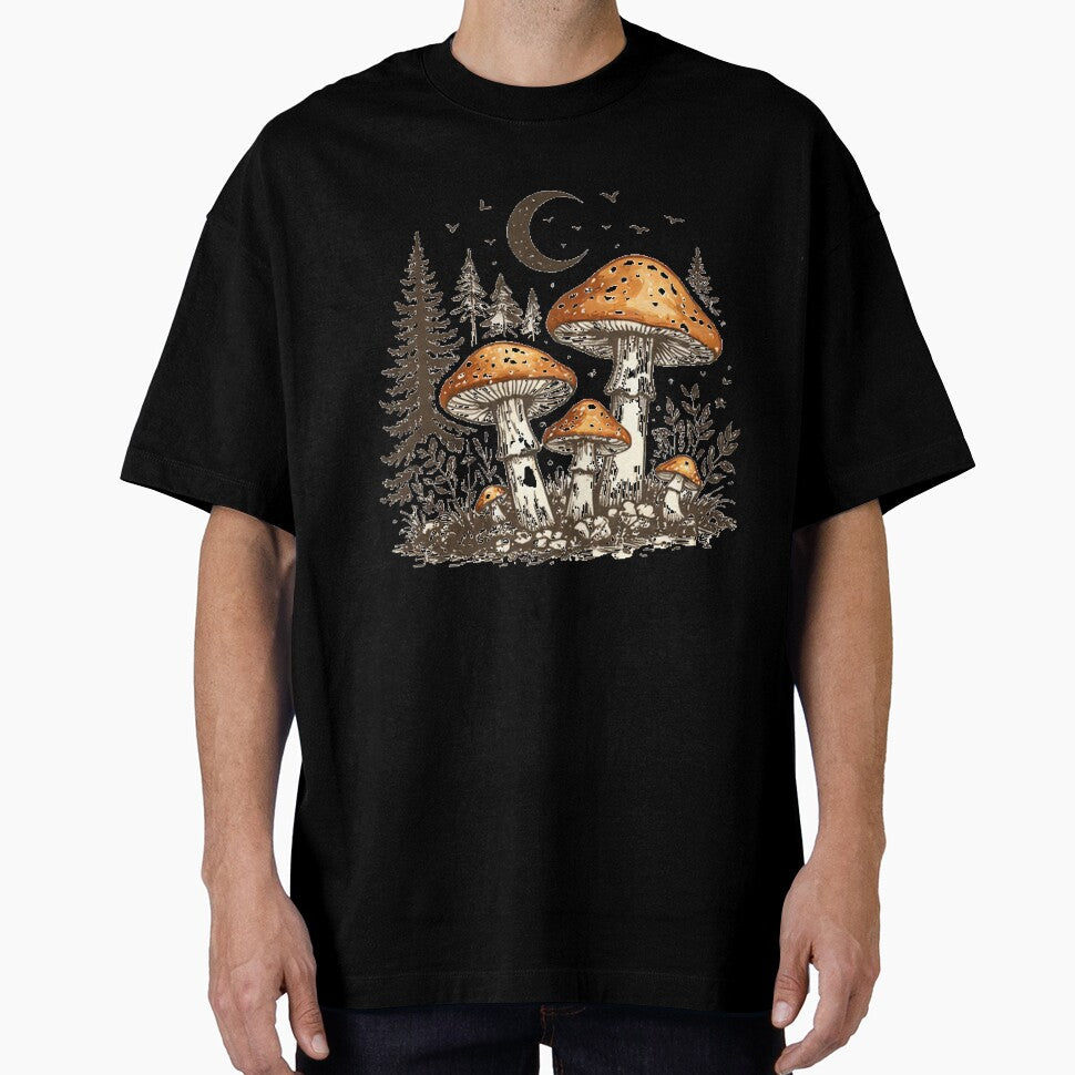 Mystical Forest Mushrooms Under the Moon – Cottagecore Aesthetic Design by FunForgeStudio