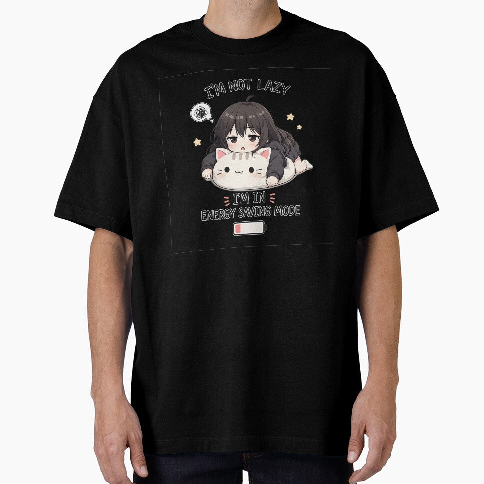 I’m Not Lazy – Energy Saving Mode Cute Anime Cat Girl Design by YamiSociety