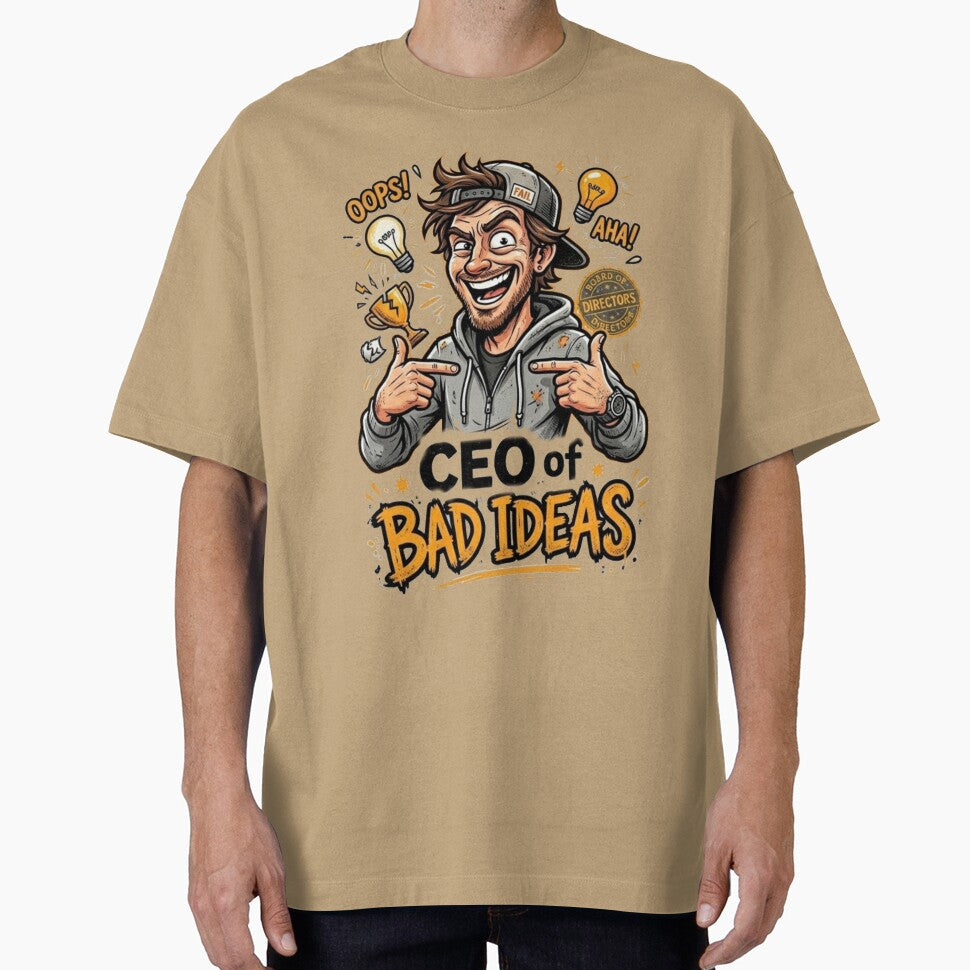 CEO of Bad Ideas | Funny Sarcastic Office Humor Graphic T-Shirt by RebellionShop