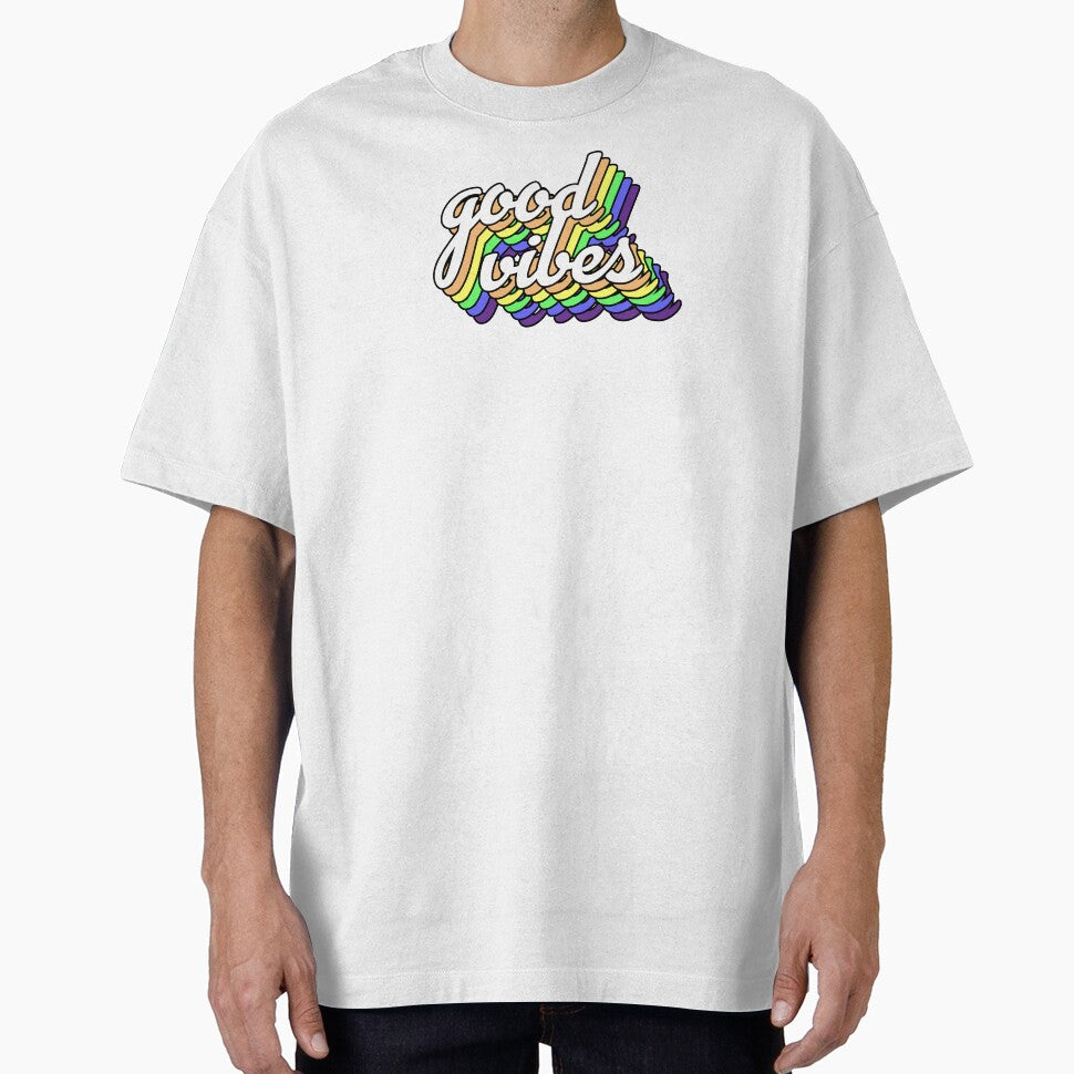 Good Vibes Rainbow Pride Typography by chrismanubag