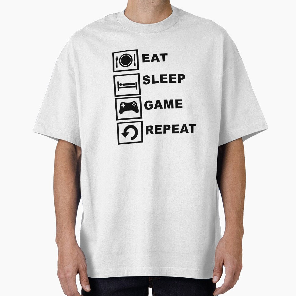 Eat Sleep Game Repeat Gamer Design by sweetsixty